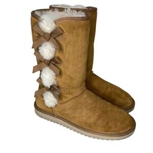 UGG For KOOLABURRA  VICTORIA TALL CHESTNUT SUEDE BOOTS SIZE 10 #1015875